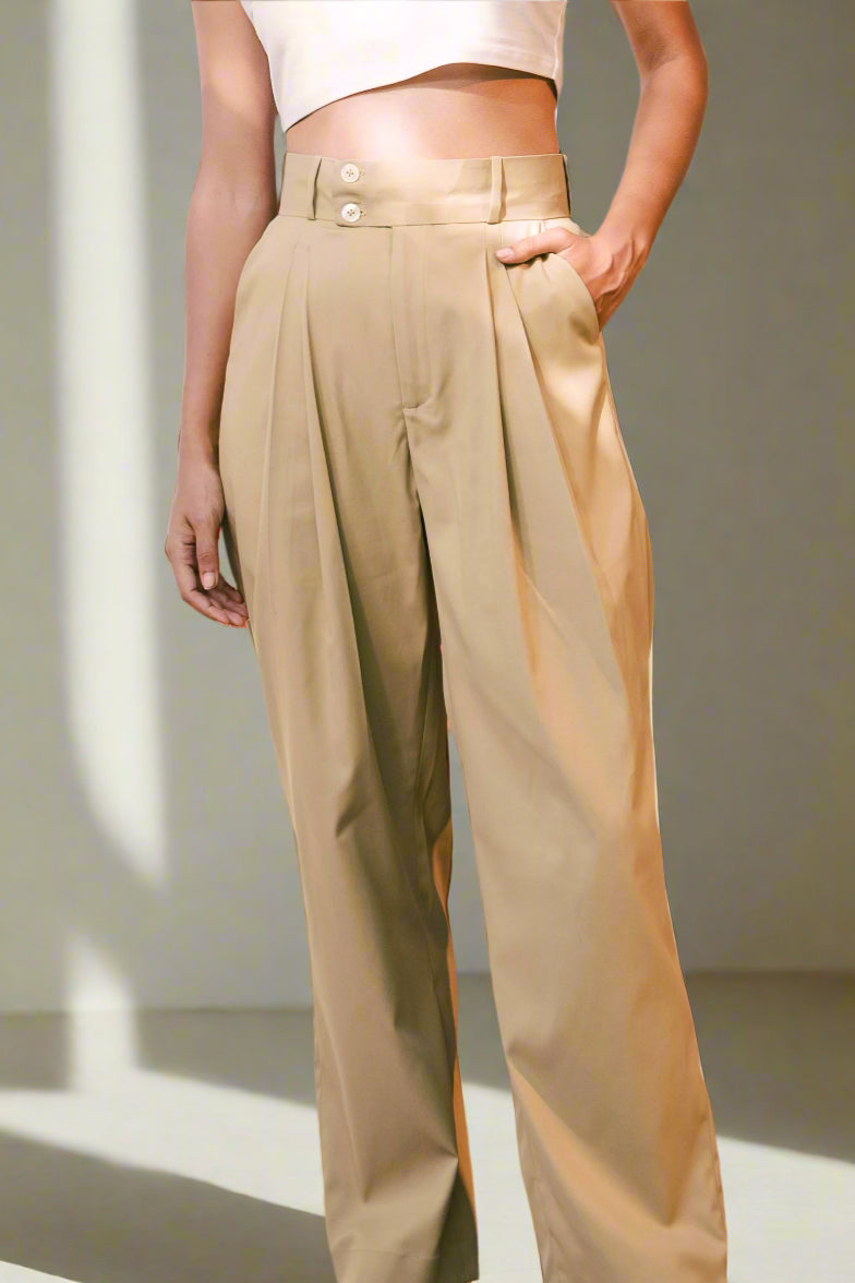 Unisex - Pathfinder Club Pleated Korean Pants – Earth - V1