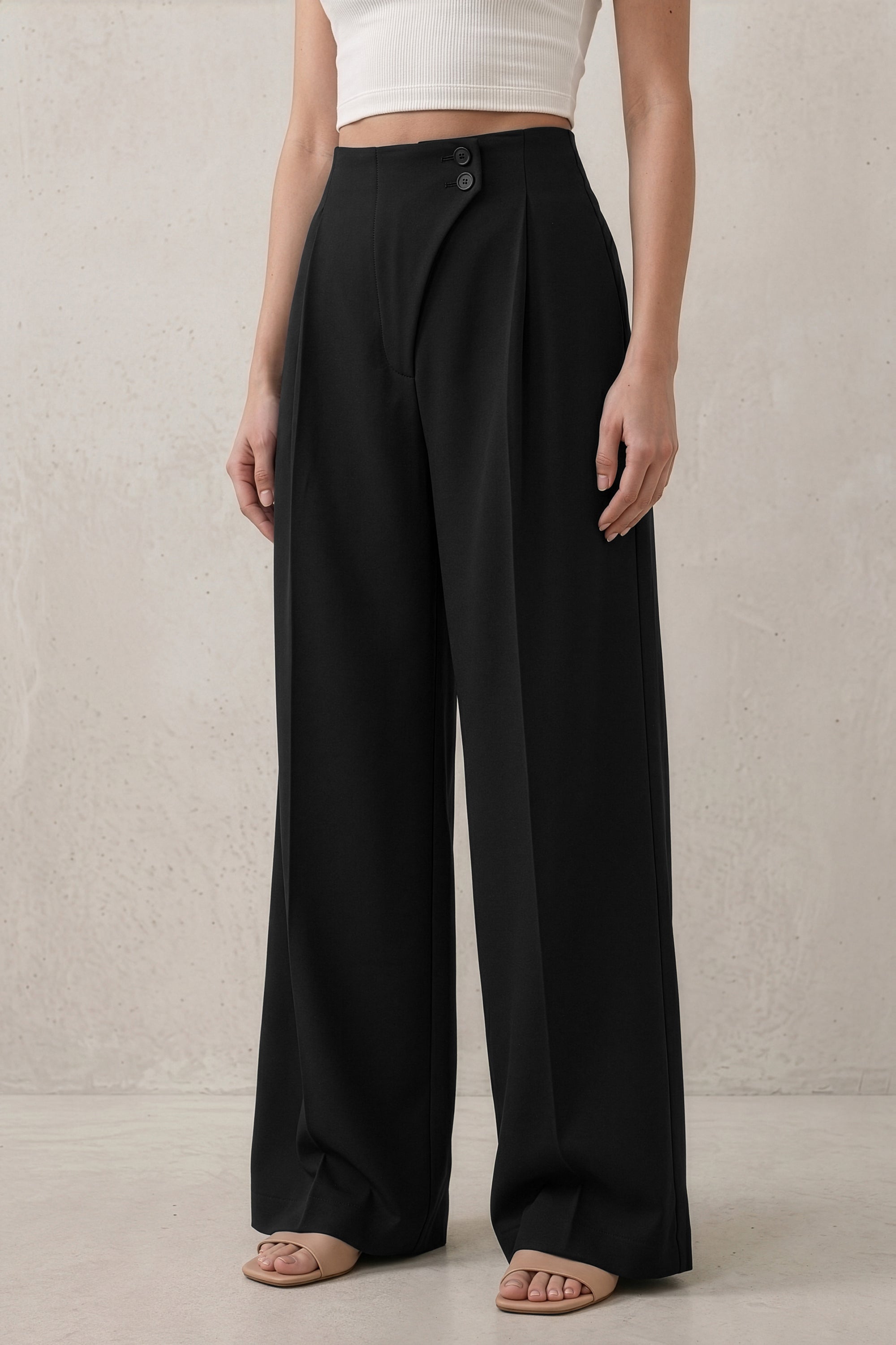 The Solace Wide-Leg Trousers — Midnight