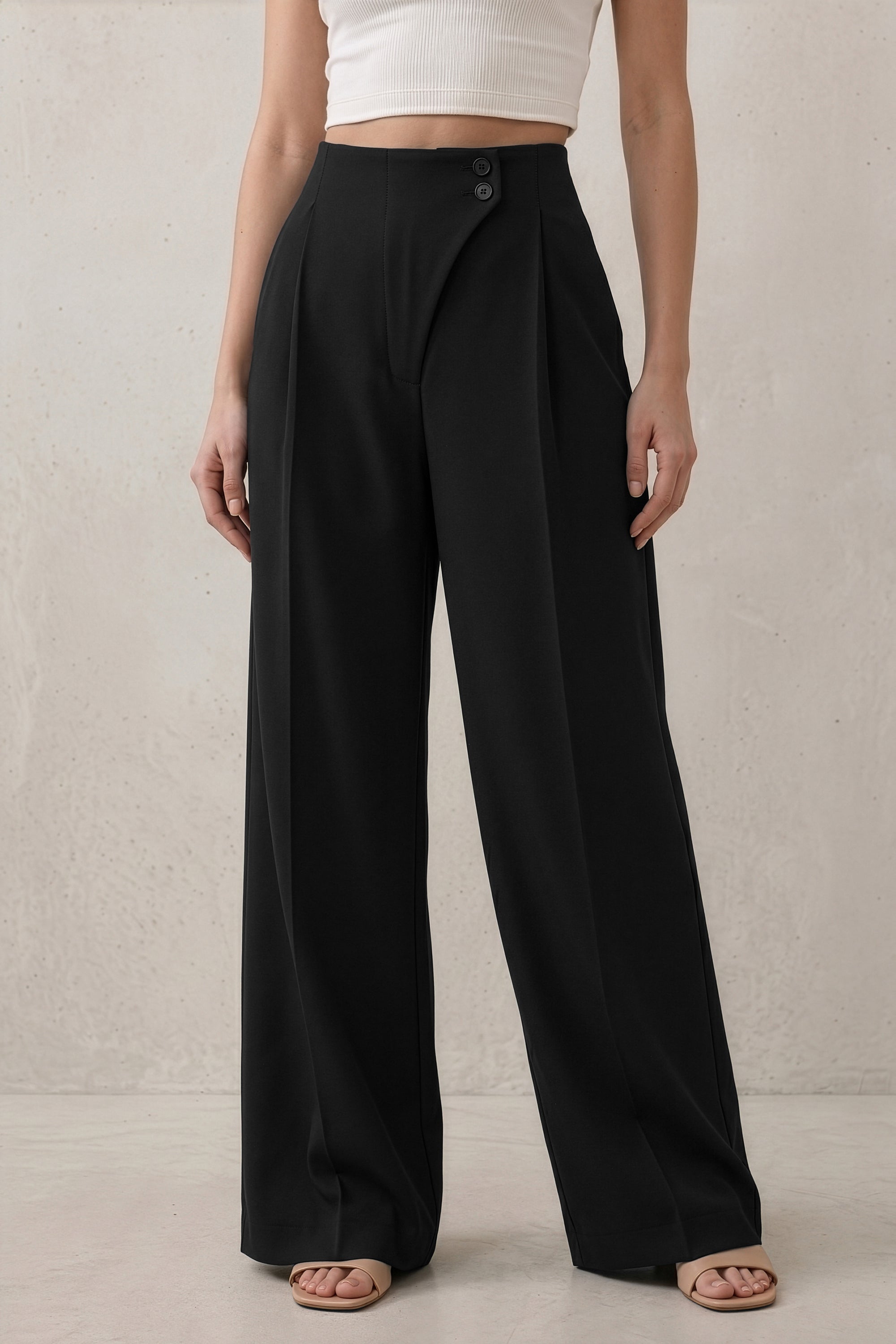 The Solace Wide-Leg Trousers — Midnight