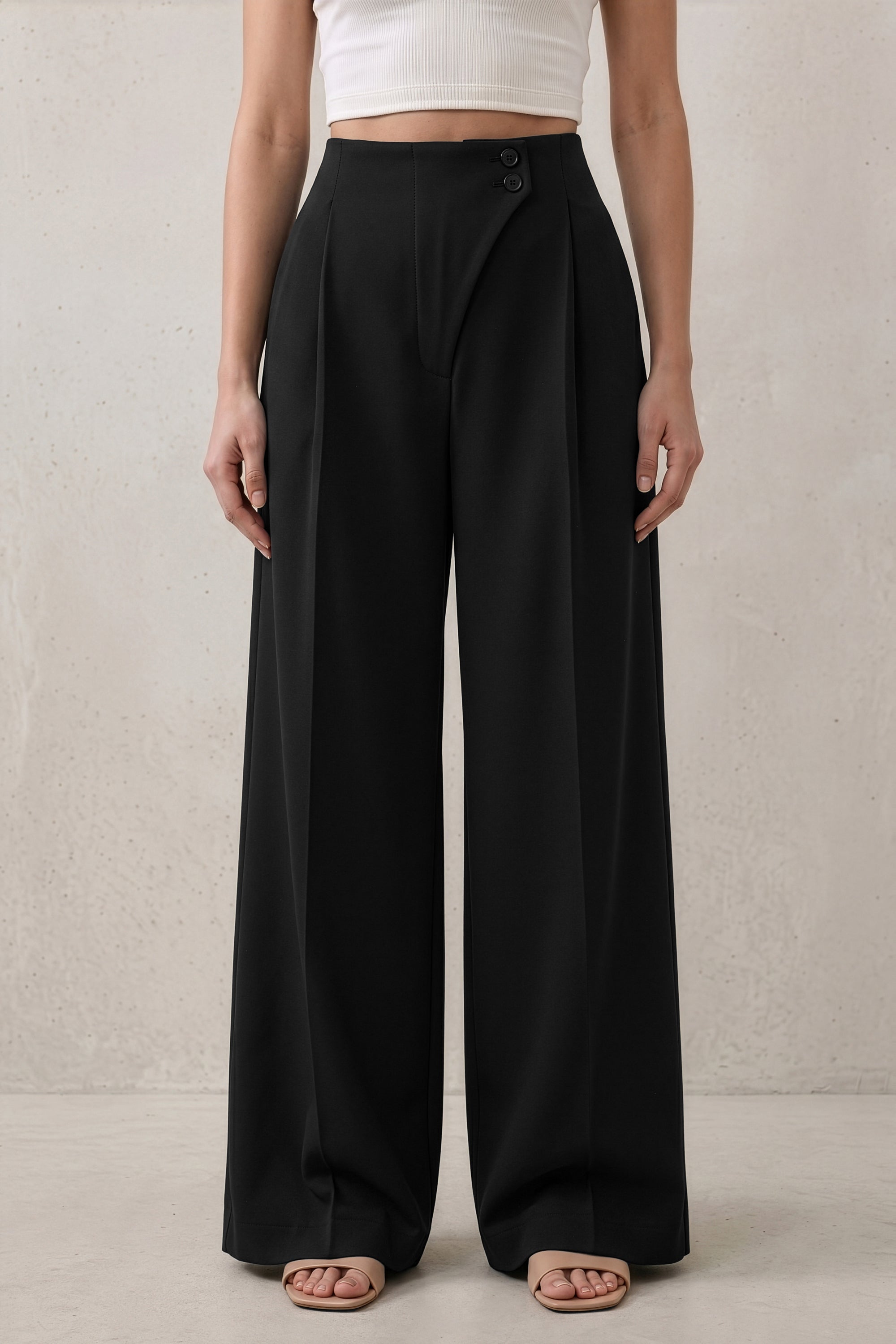 The Solace Wide-Leg Trousers — Midnight