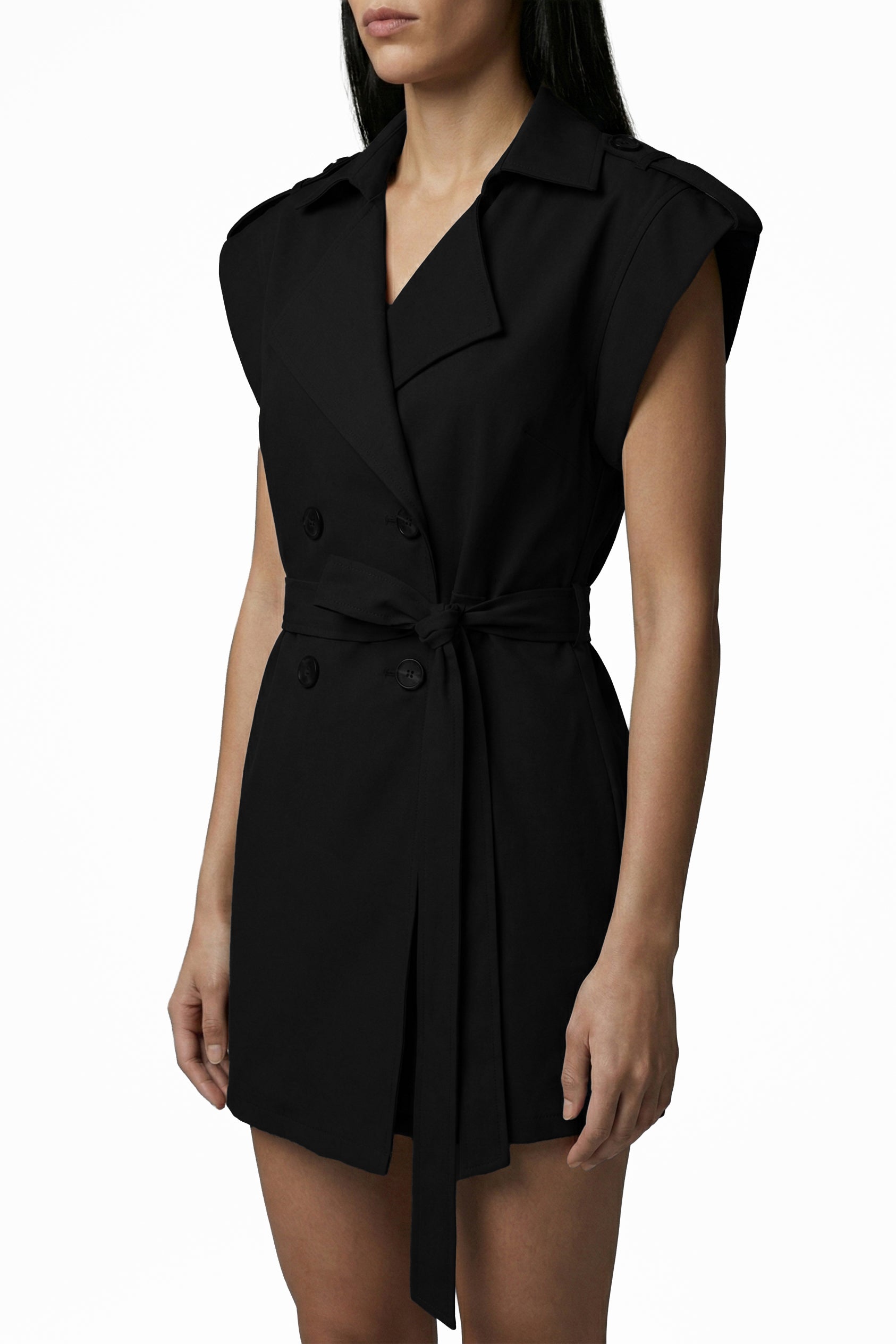 The Onyx Belted Trench Dress