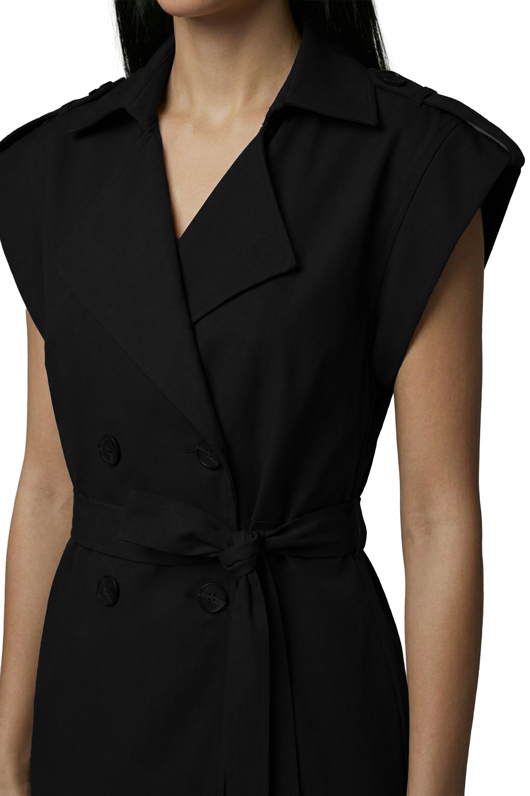 The Onyx Belted Trench Dress