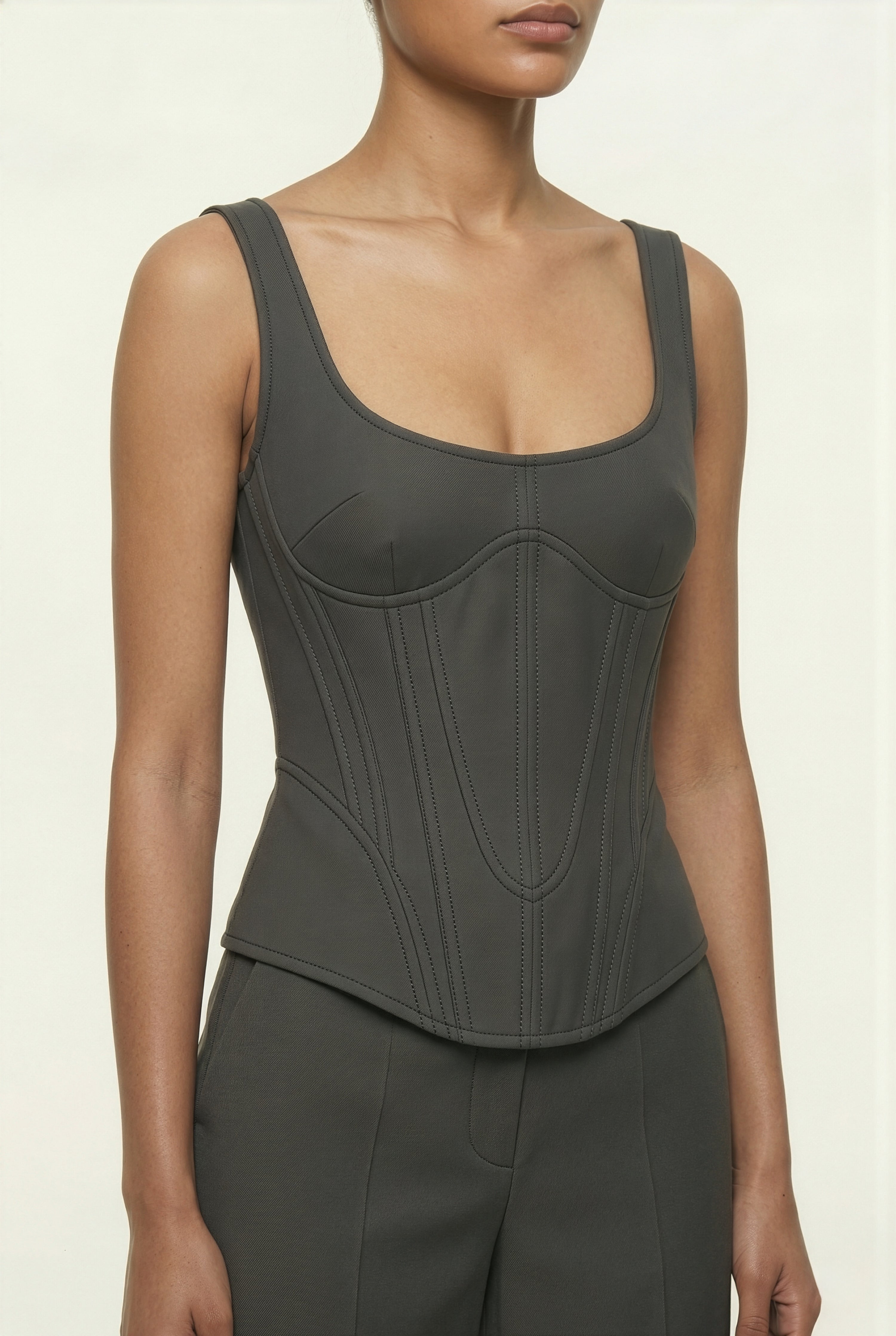 The Vela Corset Top — Obsidian