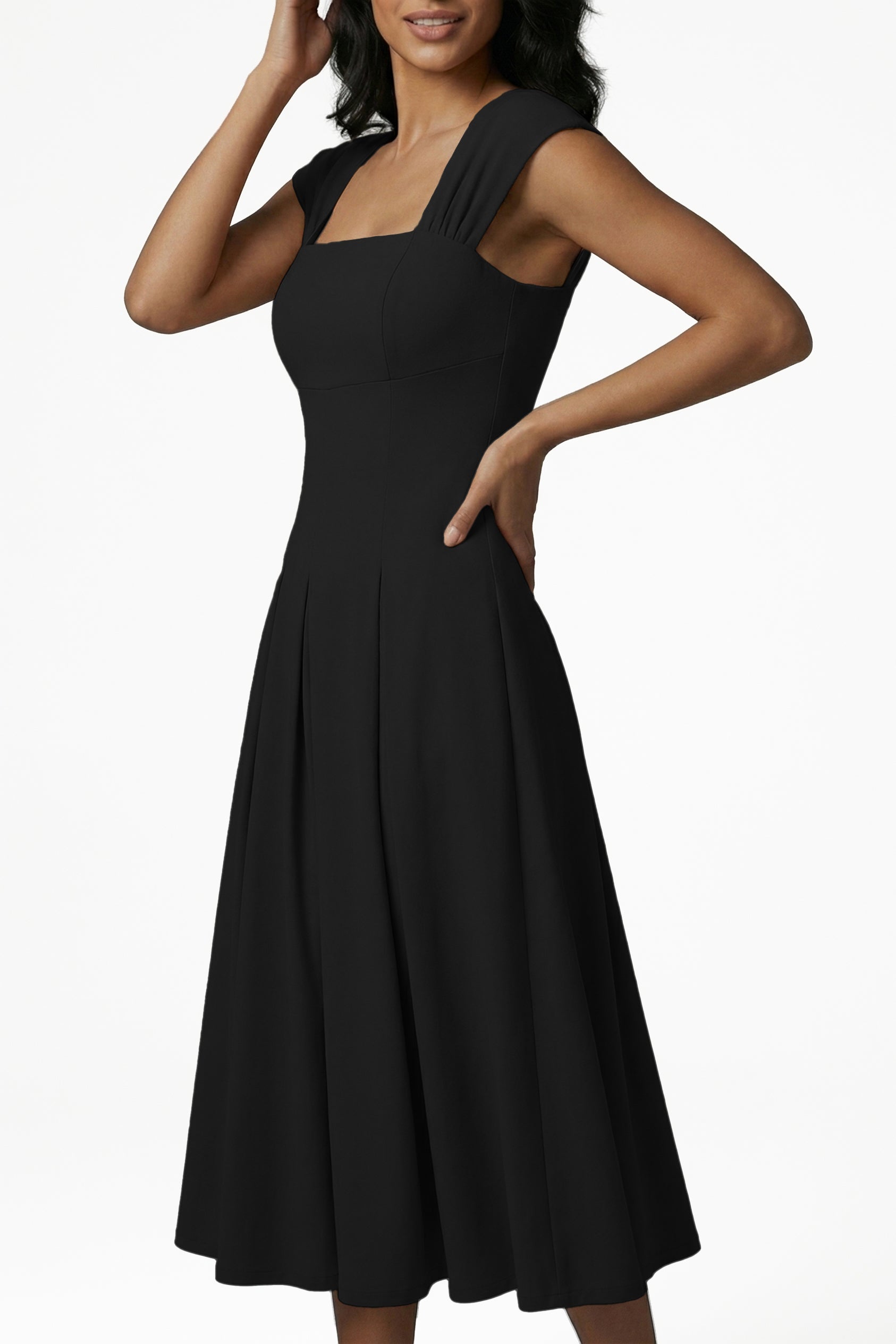 The Eclipse Midi Dress — Noir