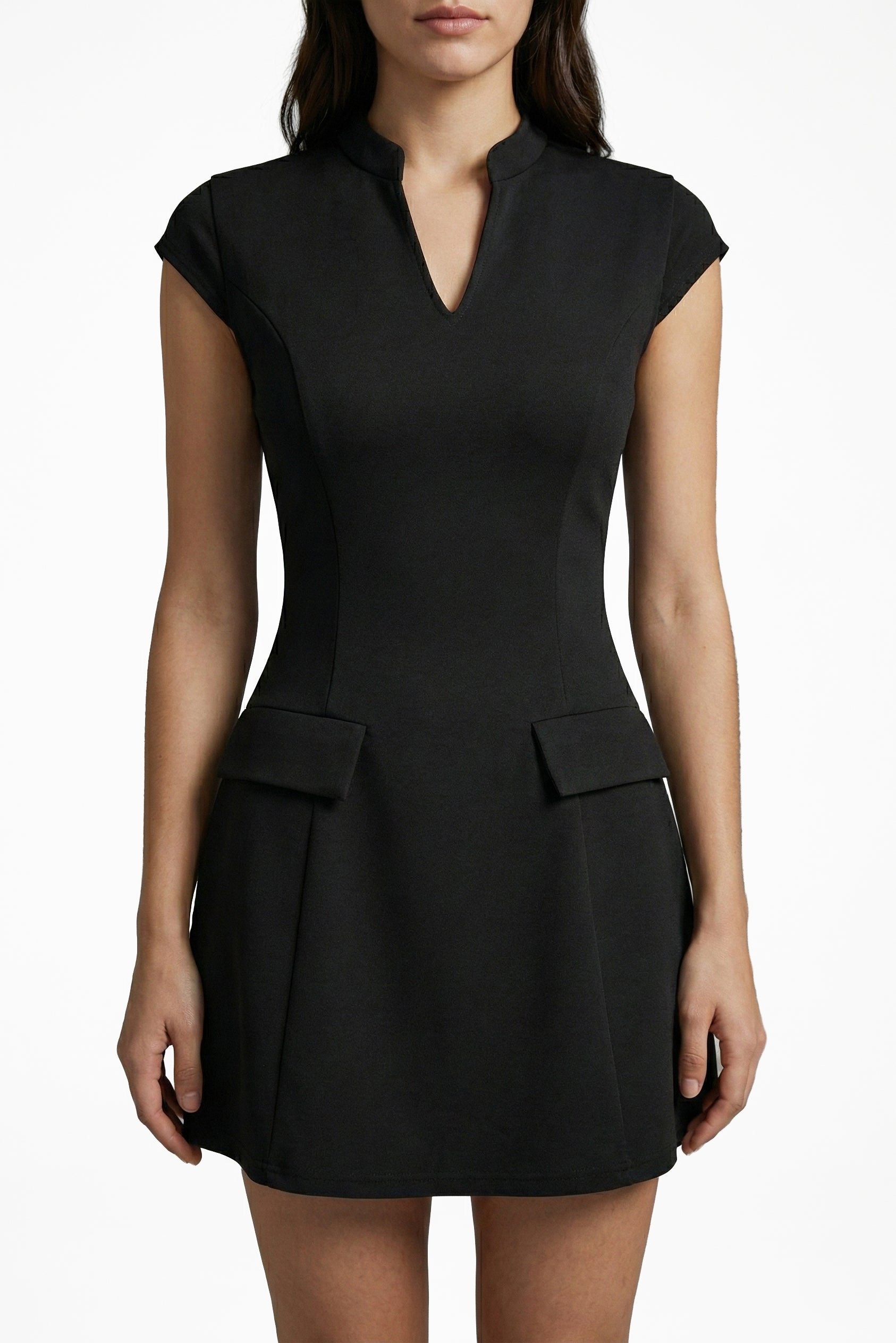 The Aster Tailored Mini Dress — Noir