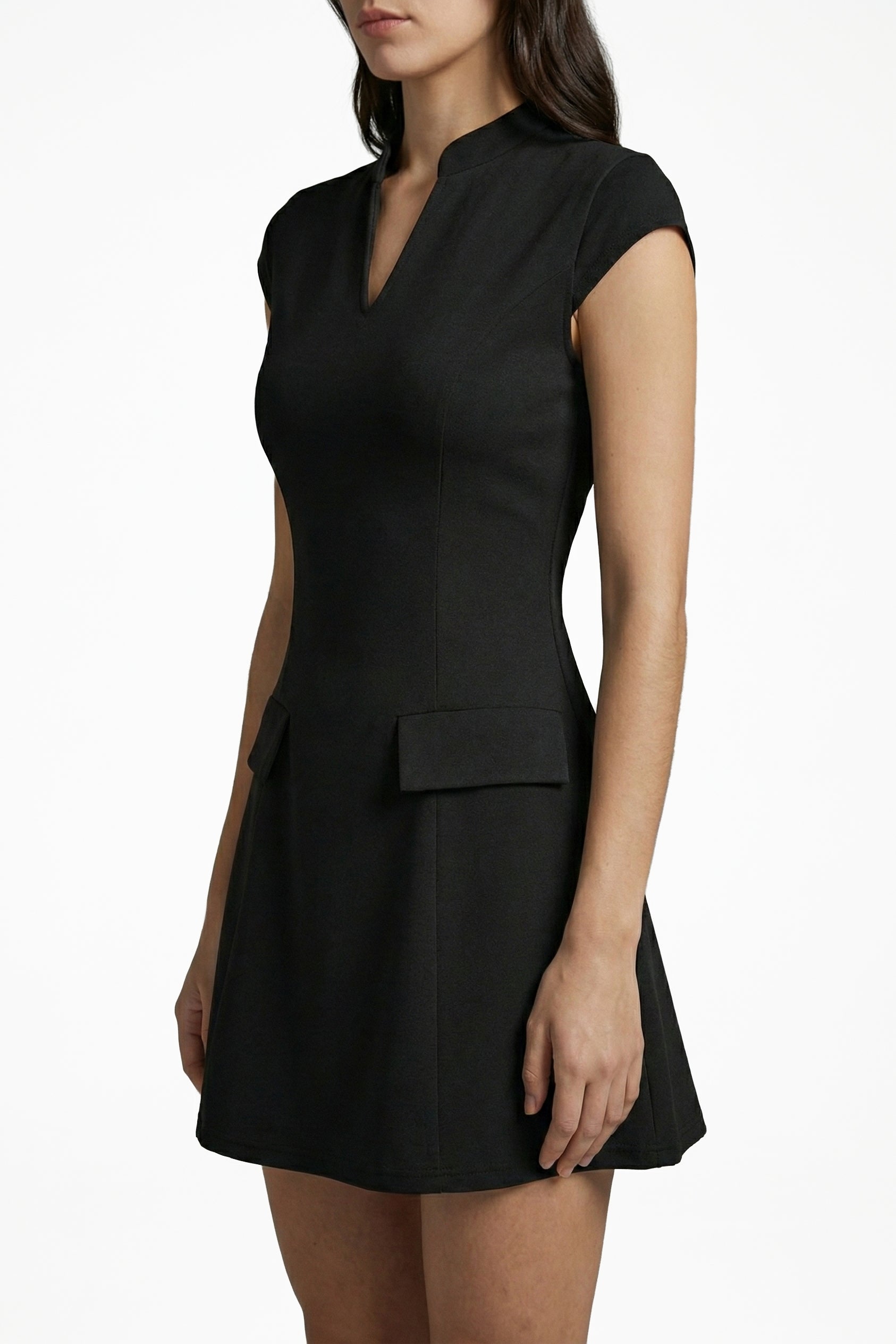 The Aster Tailored Mini Dress — Noir