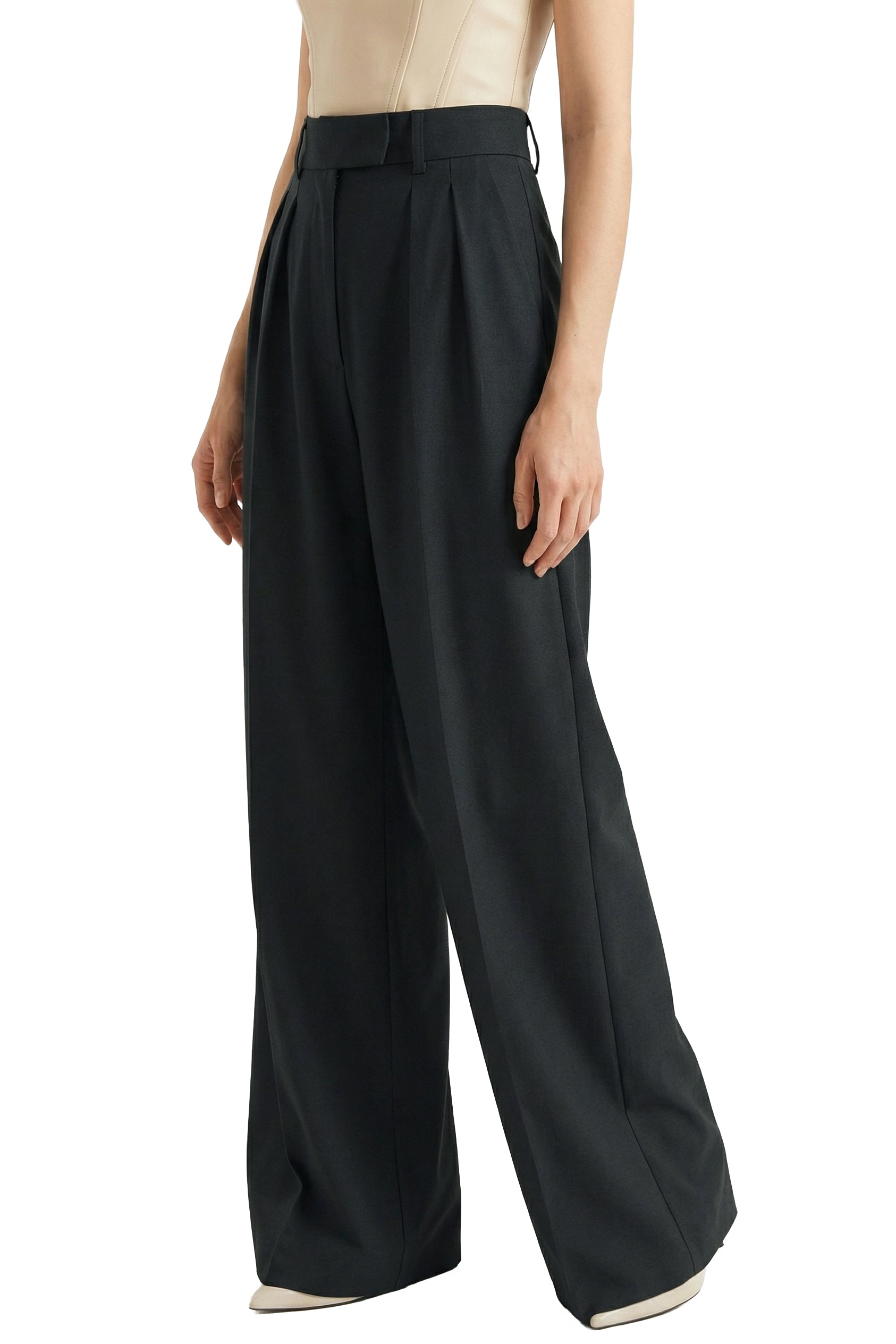 The Vanguard Wide Trousers — Noir Blue