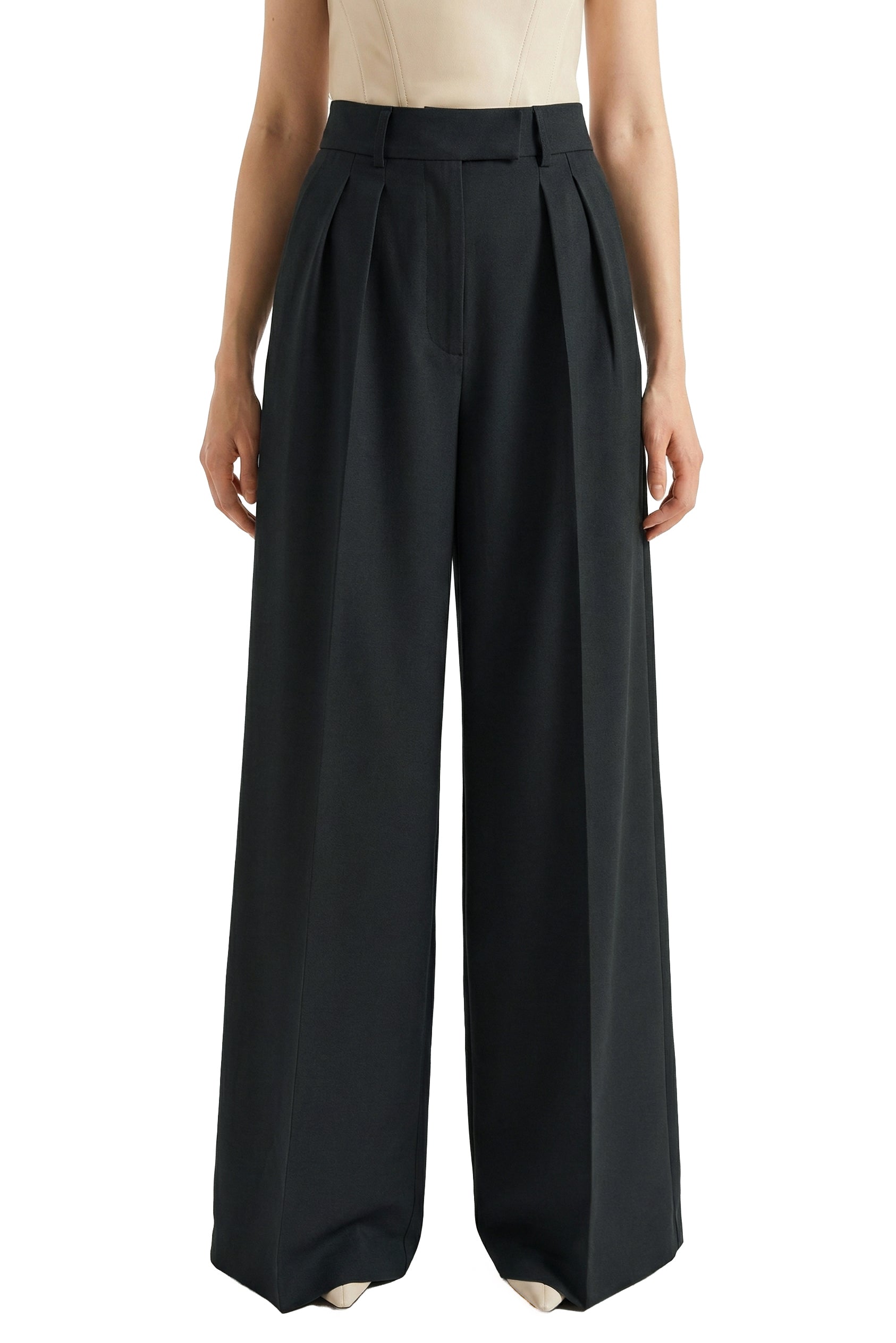 The Vanguard Wide Trousers — Noir Blue