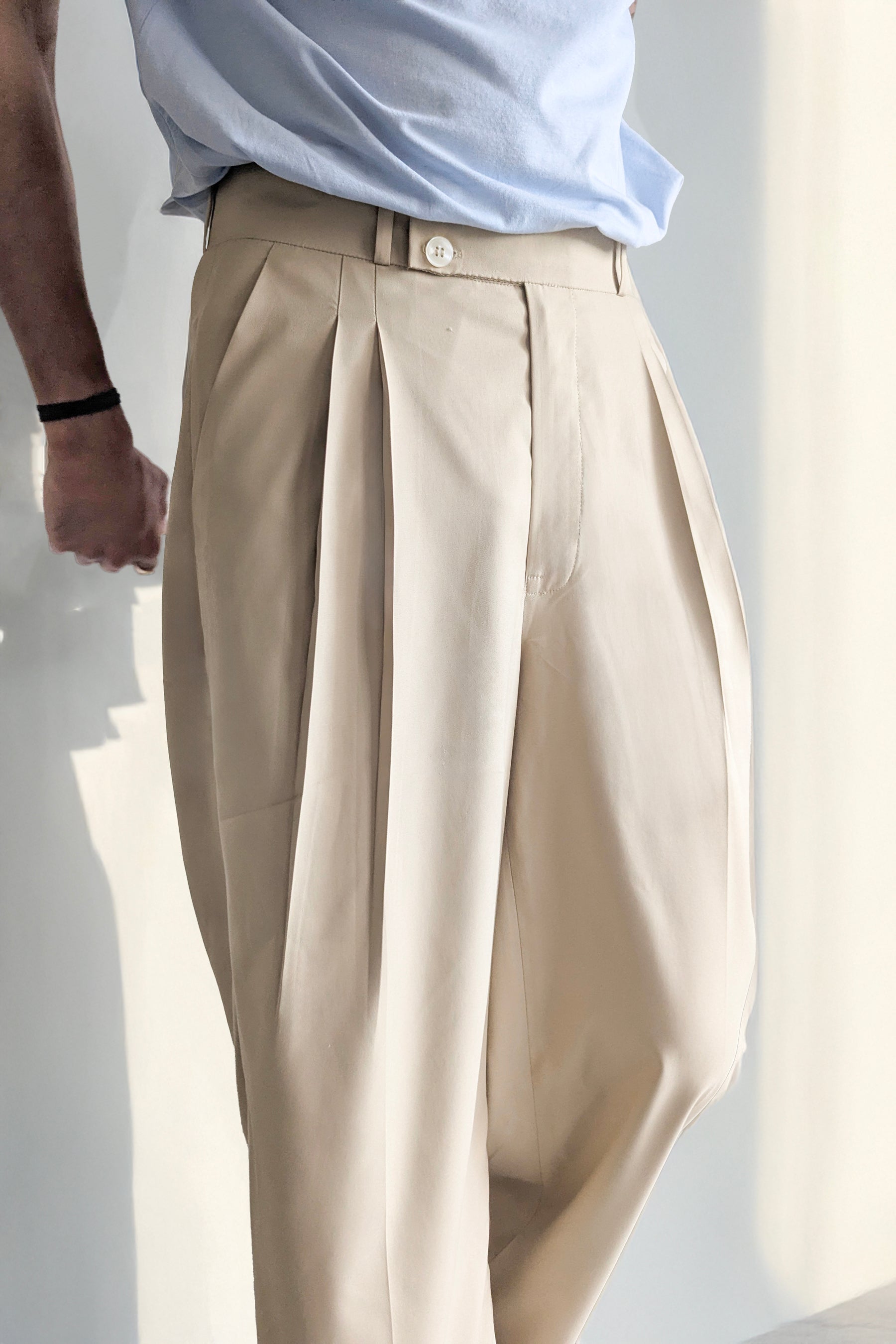 Unisex - Pathfinder Club Pleated Korean Pants – Ember Dune - V1