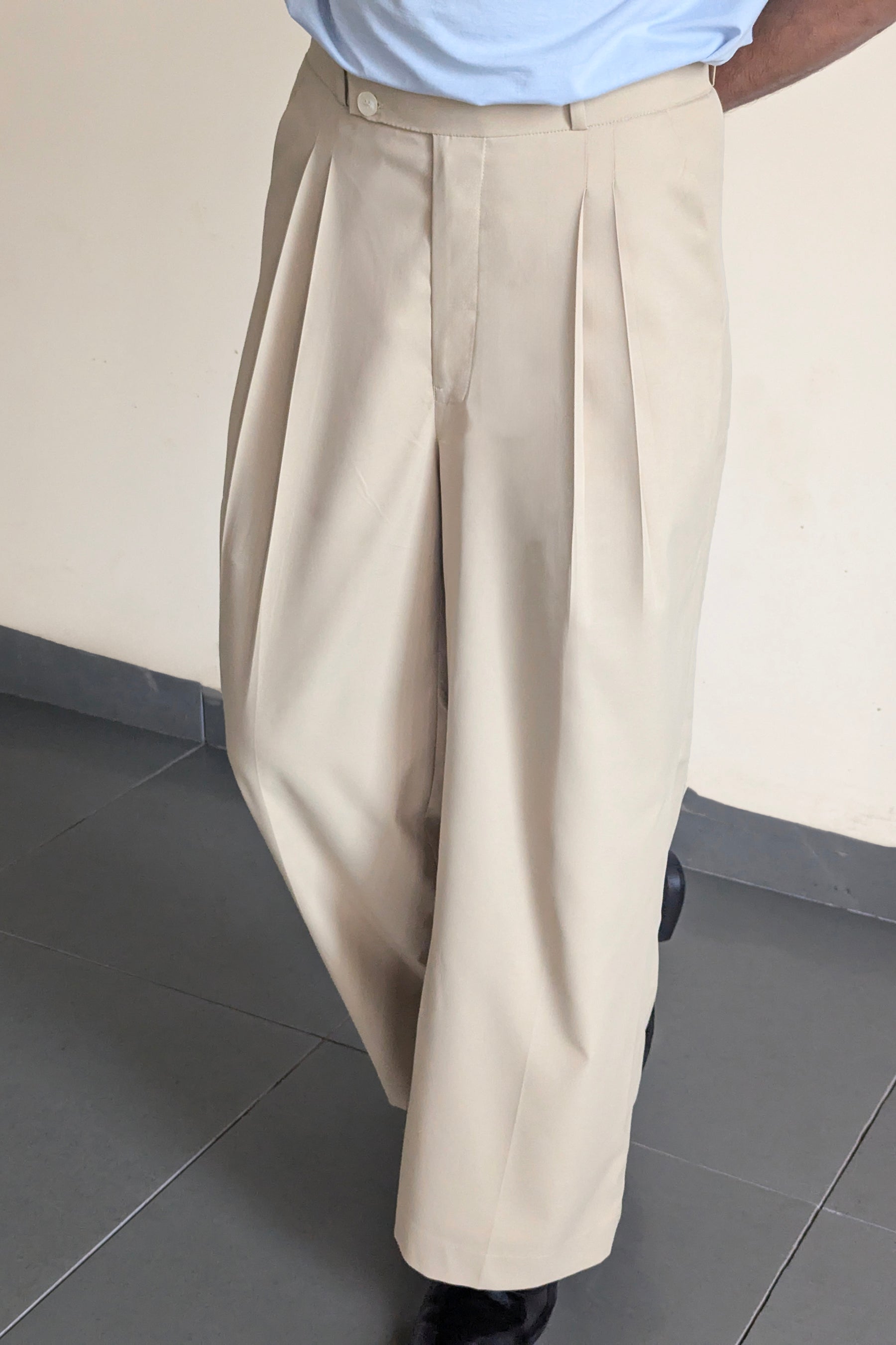 Unisex - Pathfinder Club Pleated Korean Pants – Ember Dune - V1