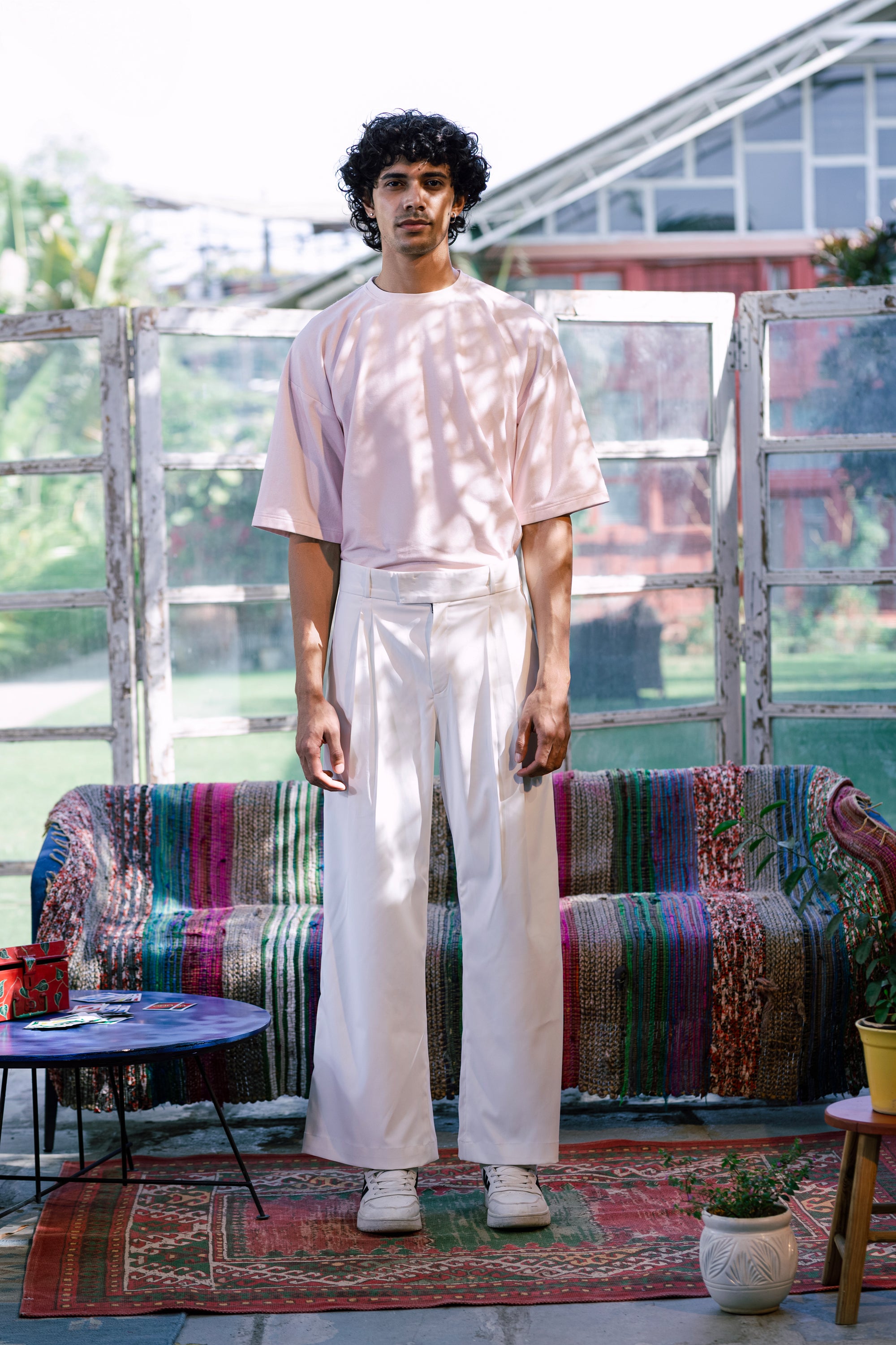 Pathfinder Club Pleated Korean Pants – Limestone Mist