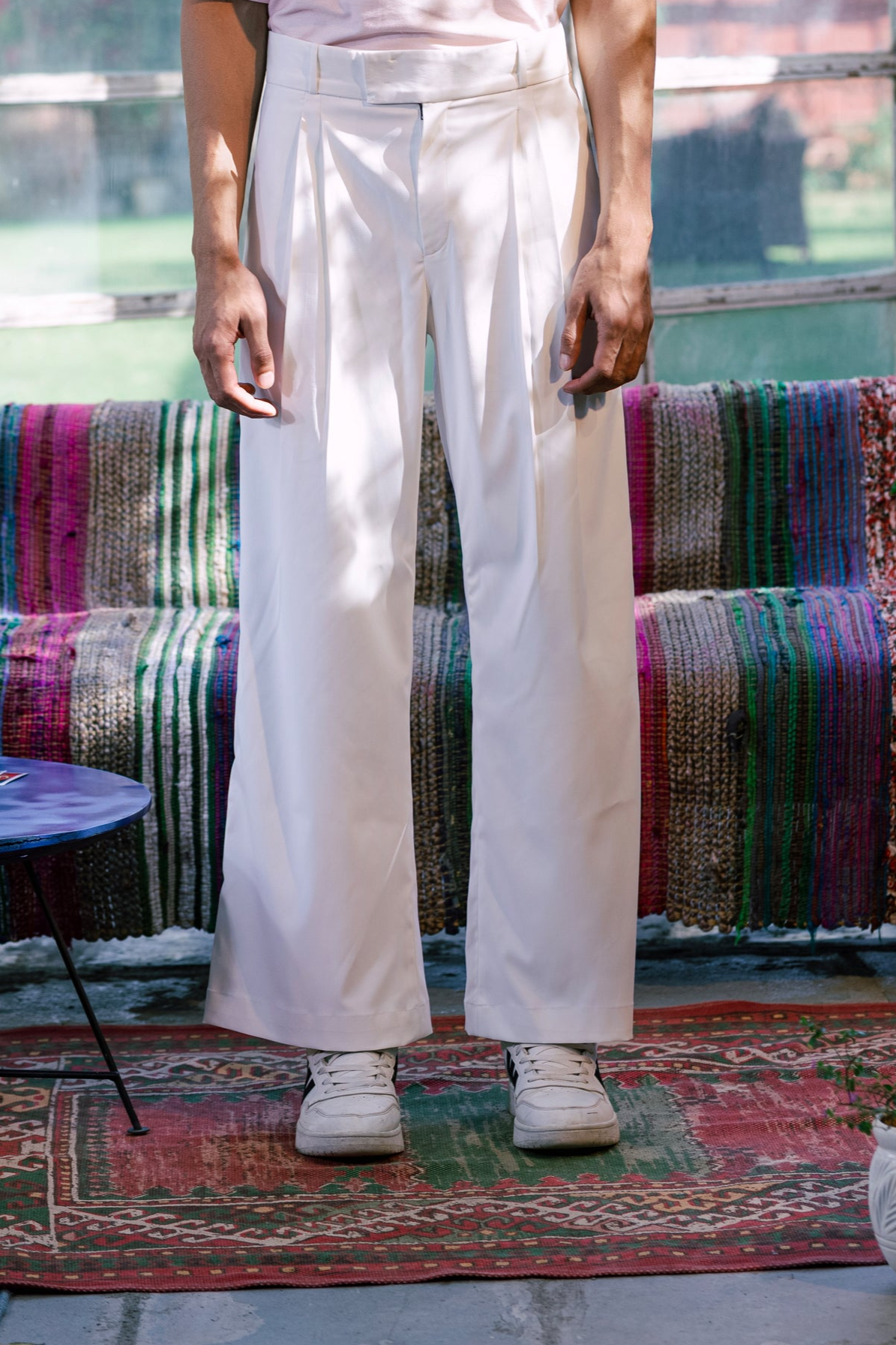 Pathfinder Club Pleated Korean Pants – Limestone Mist