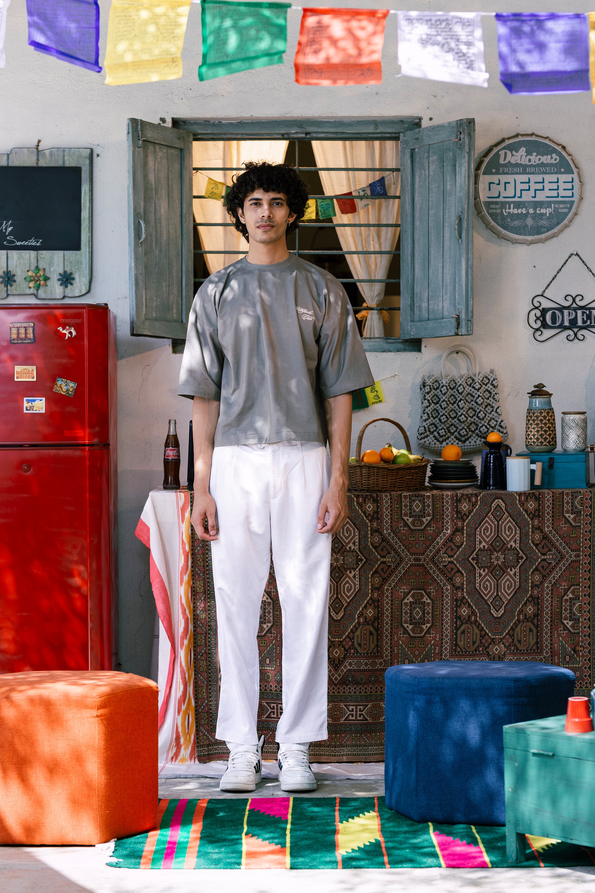Pathfinder Club Embroidered Oversized T-Shirt – Muted Moss