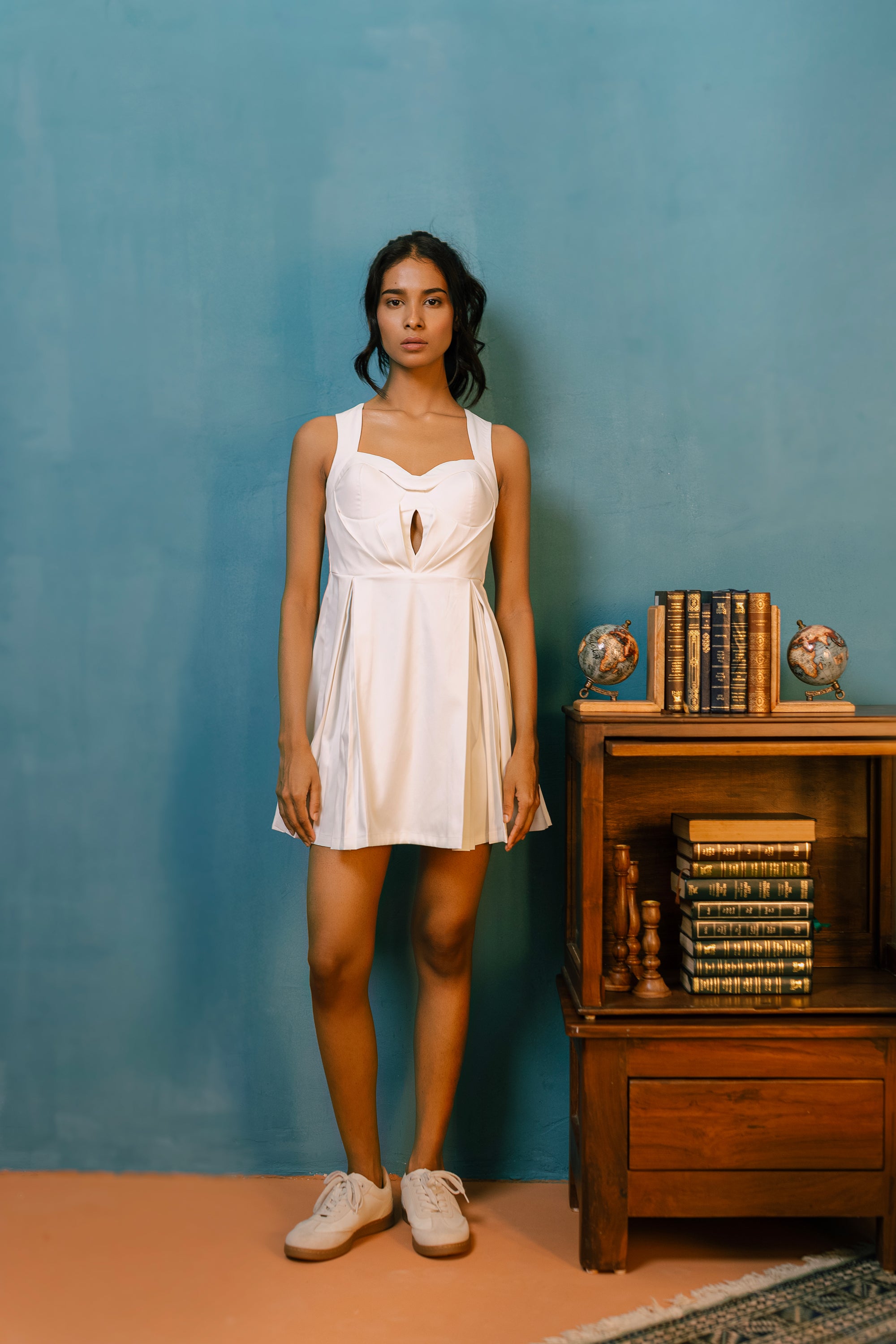 Solution Living Everyday Ease Pleated Dress – Off White