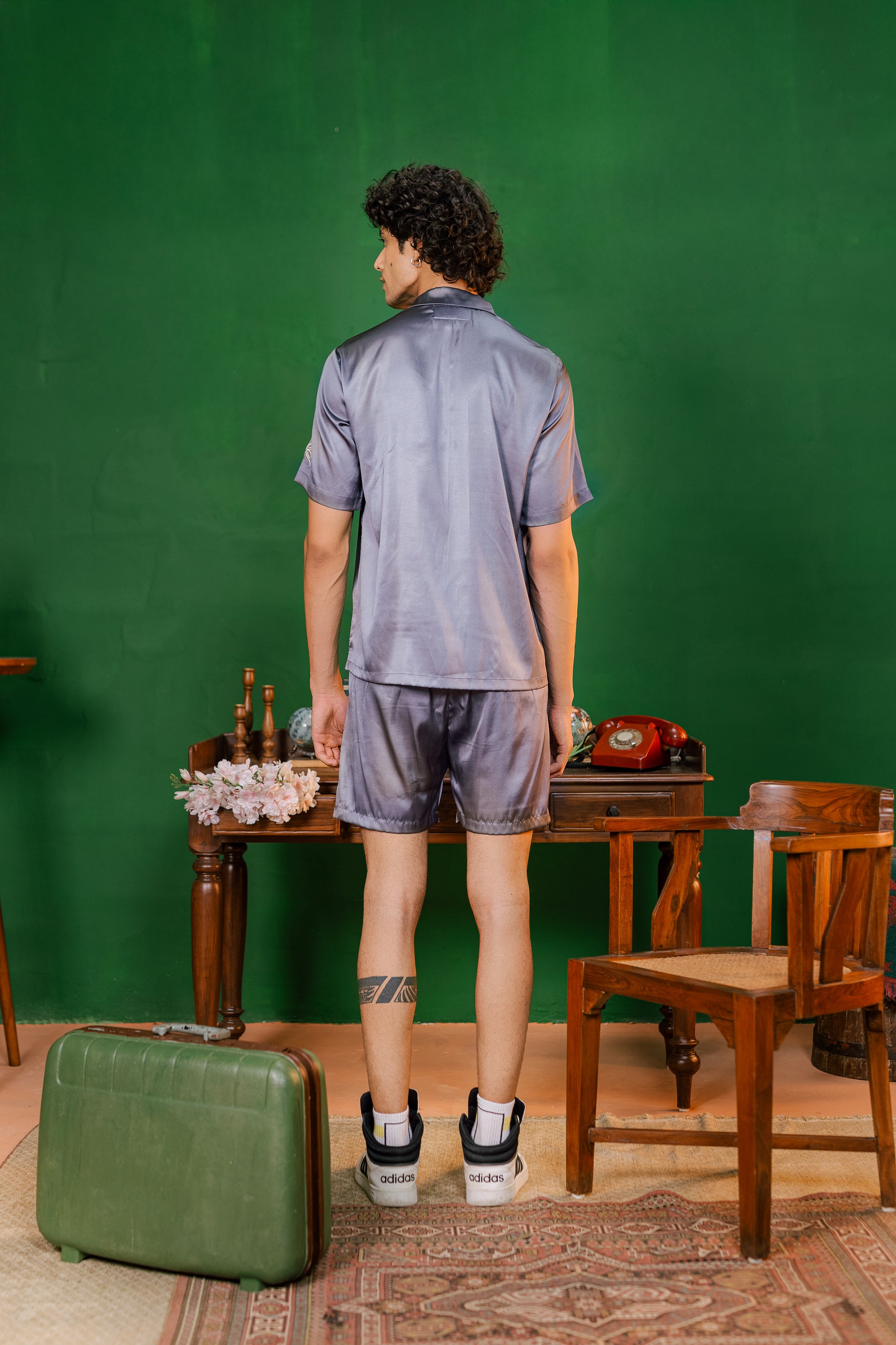 Sage Circuit Co-ord Set (Cuban Shirt + Shorts)