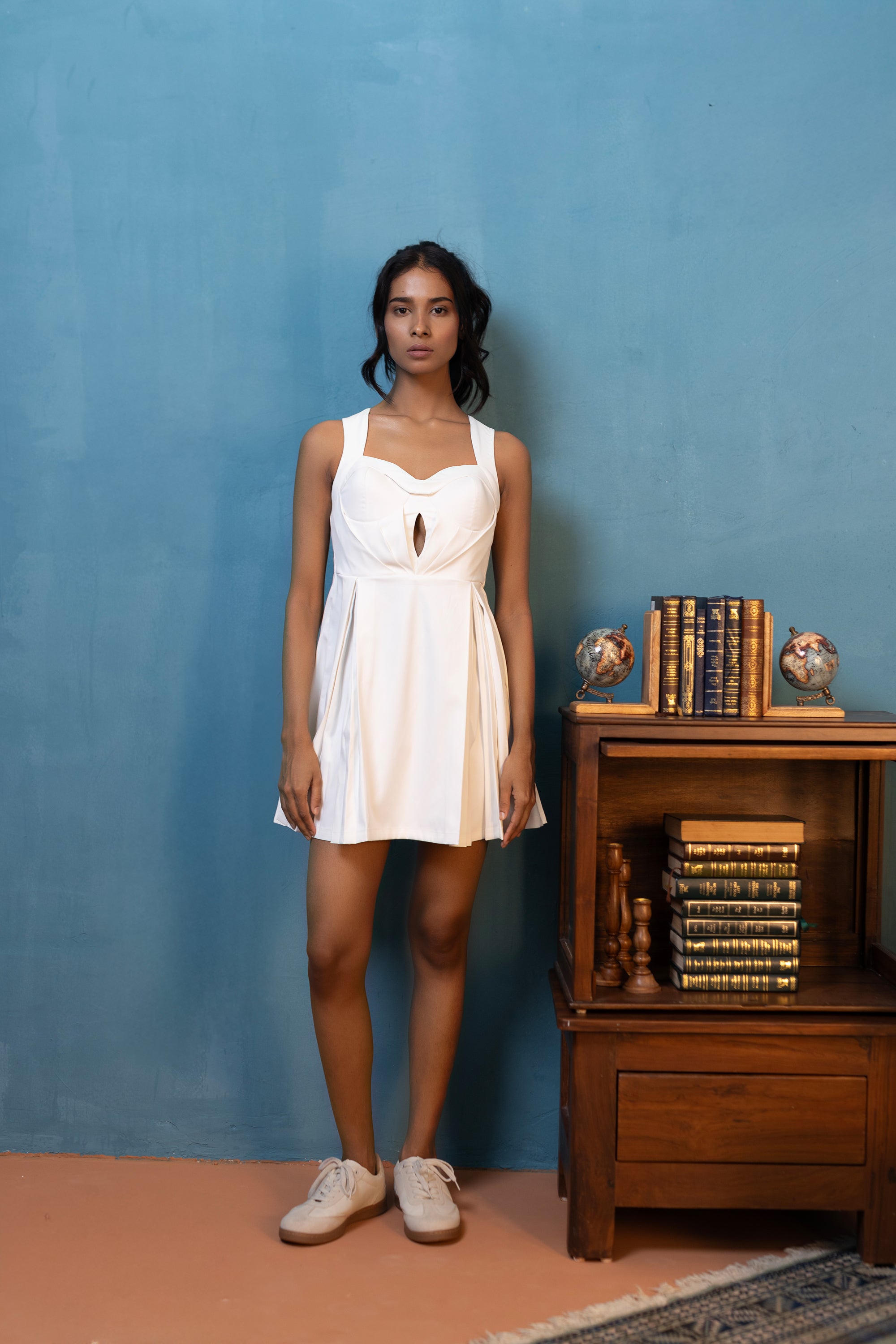 Solution Living Everyday Ease Pleated Dress – Off White