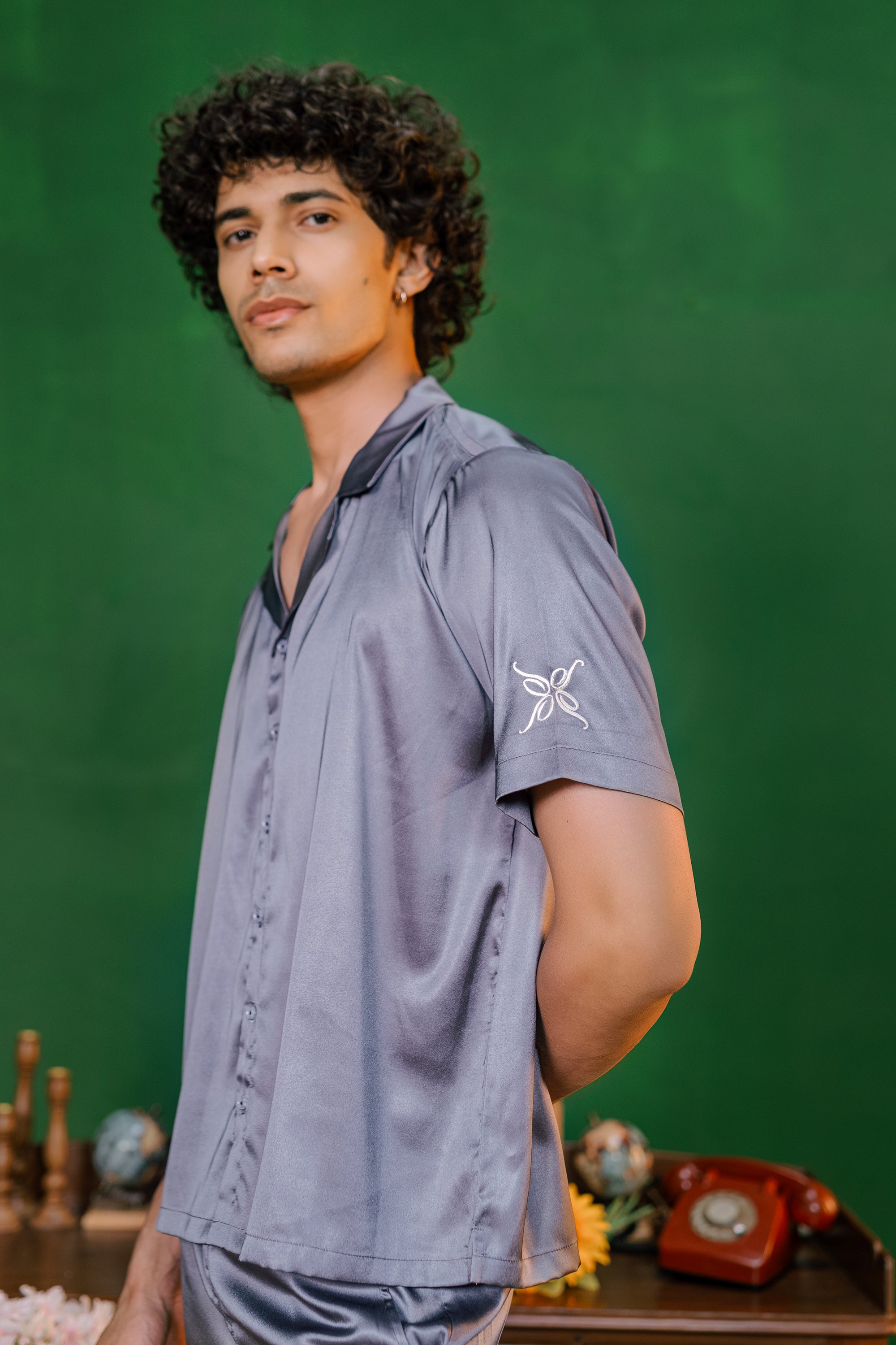 Sage Circuit Co-ord Set (Cuban Shirt + Shorts)