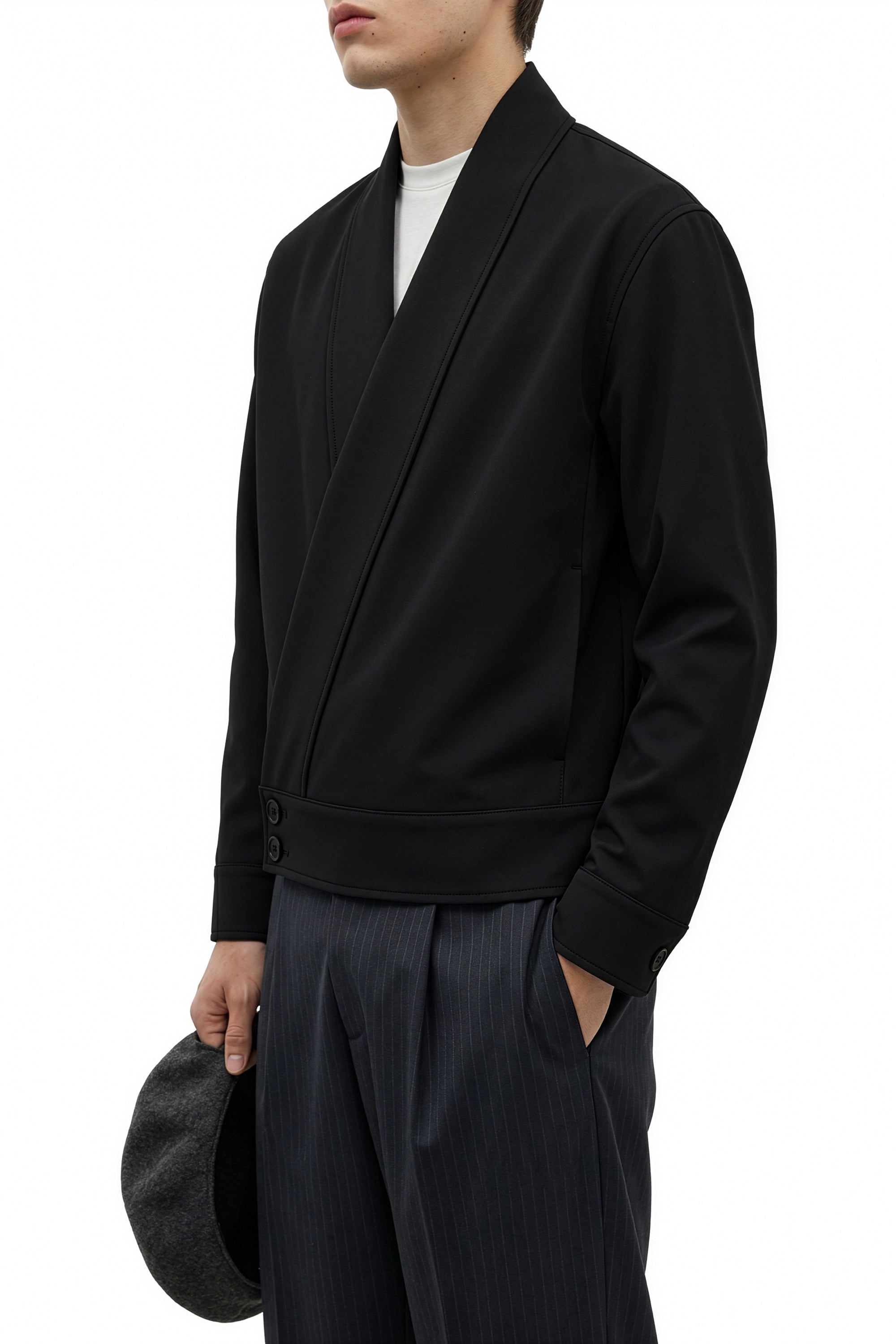 The Sora Wrap Jacket — Noir